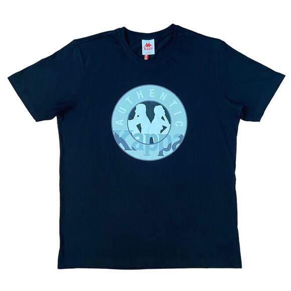 Kappa Authentic Men's Black Short Sleeve T-Shirt Size XL Logo Print Cotton - Picture 1 of 8